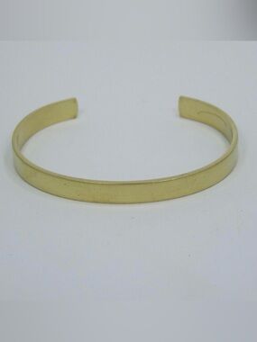 Gold Brass Open Cuff Bangle Simple Minimalist Bracelet